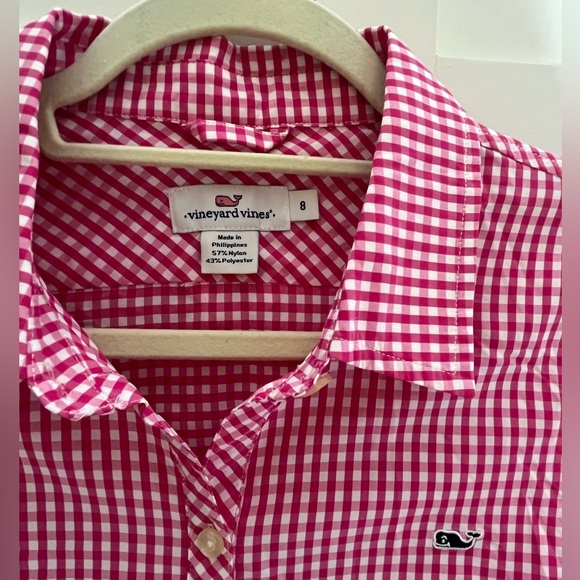 NWT Vineyard Vines pink gingham shirt - Picture 3 of 3